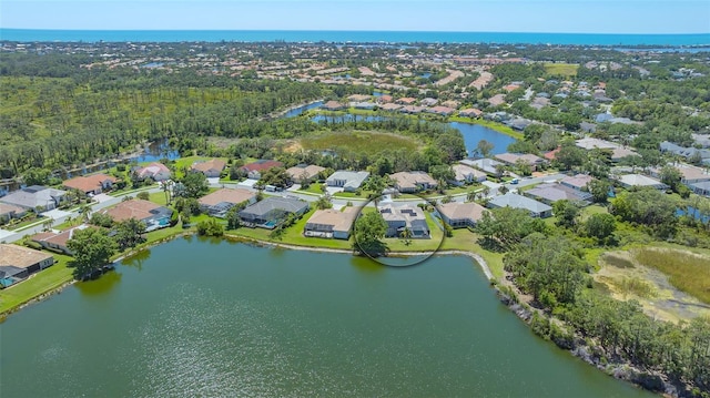 1085 Mallard Marsh Dr, Osprey, FL 34229 - bird's eye view featuring a residential view and a water view