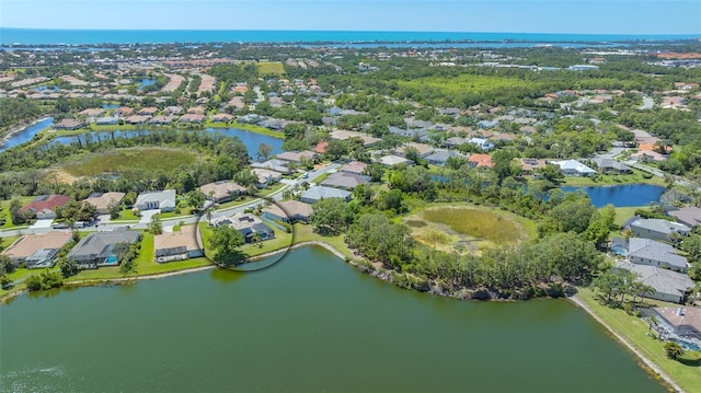 1085 Mallard Marsh Dr, Osprey, FL 34229 - drone / aerial view featuring a water view and a residential view