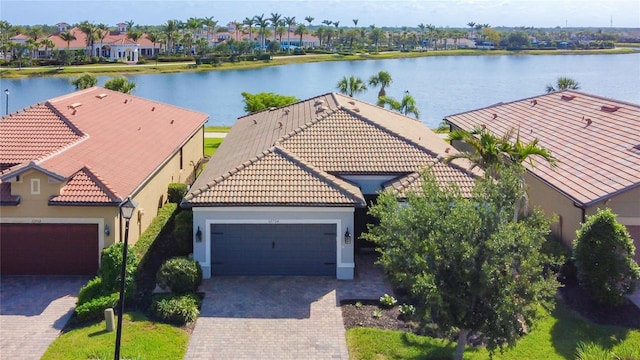 13724 Quinta St, Venice, FL 34293 - birds eye view of property with a residential view and a water view