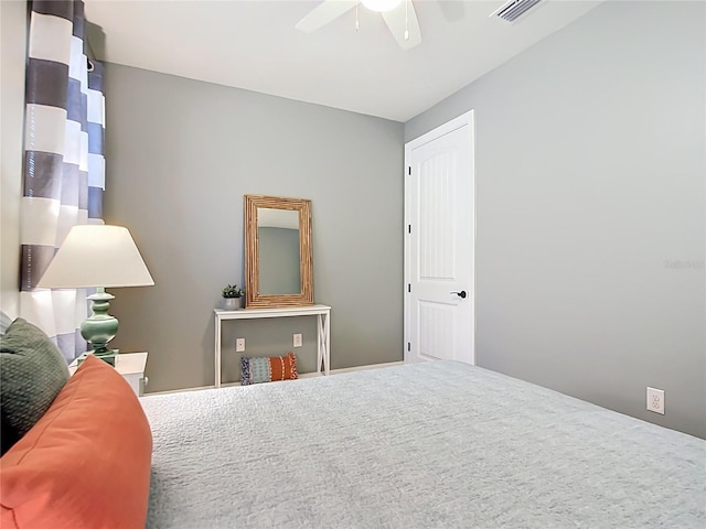 13724 Quinta St, Venice, FL 34293 - bedroom featuring a ceiling fan and visible vents