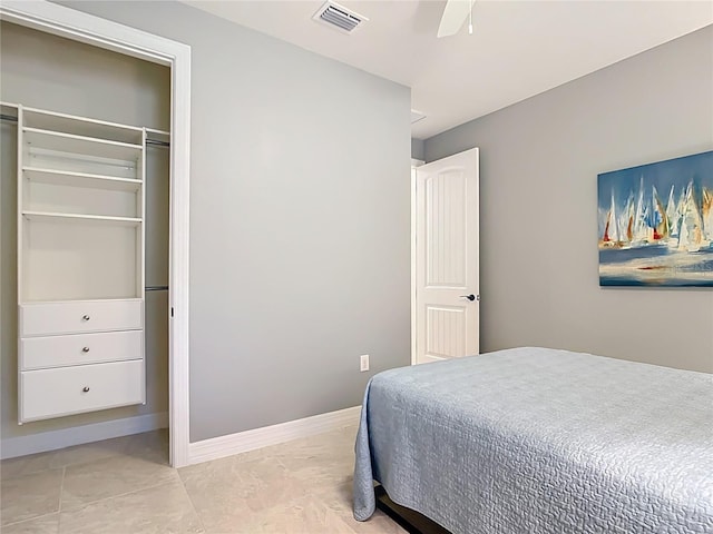 13724 Quinta St, Venice, FL 34293 - bedroom with a ceiling fan and visible vents