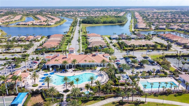 13724 Quinta St, Venice, FL 34293 - bird's eye view with a water view and a residential view