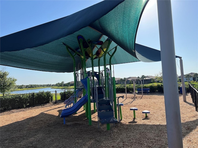 13724 Quinta St, Venice, FL 34293 - community playground featuring a water view and fence
