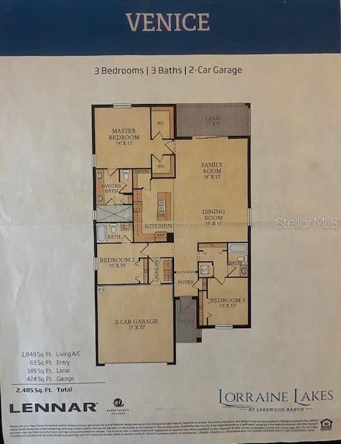 15719 Barefoot Beach Dr, Lakewood Ranch, FL 34211 - view of property floor plan