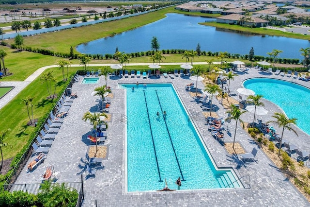 15719 Barefoot Beach Dr, Lakewood Ranch, FL 34211 - community pool with a water view