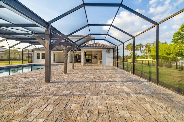 4712 Margutta Ct, Sarasota, FL 34240 - view of patio / terrace featuring an outdoor pool and glass enclosure