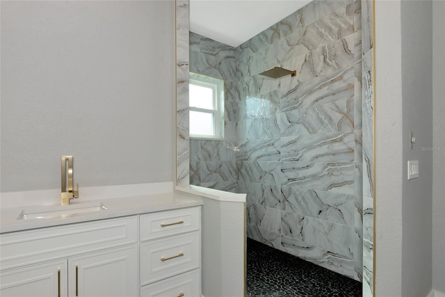 600 Eagle Watch Ln, Osprey, FL 34229 - bathroom with a marble finish shower and vanity
