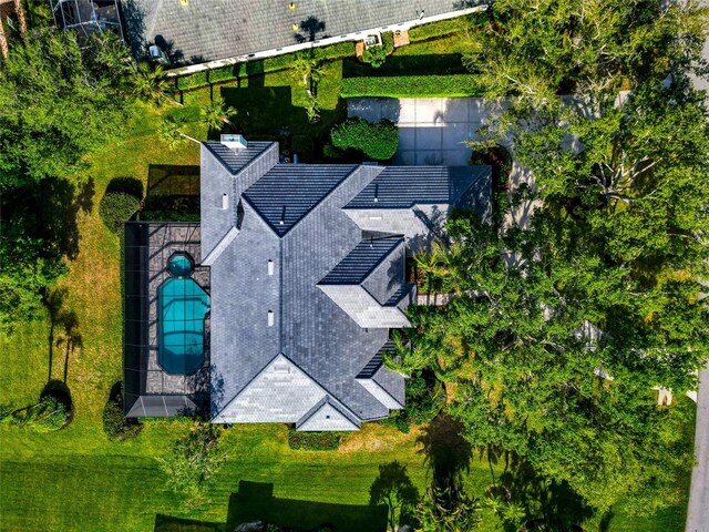 600 Eagle Watch Ln, Osprey, FL 34229 - bird's eye view of a pool area