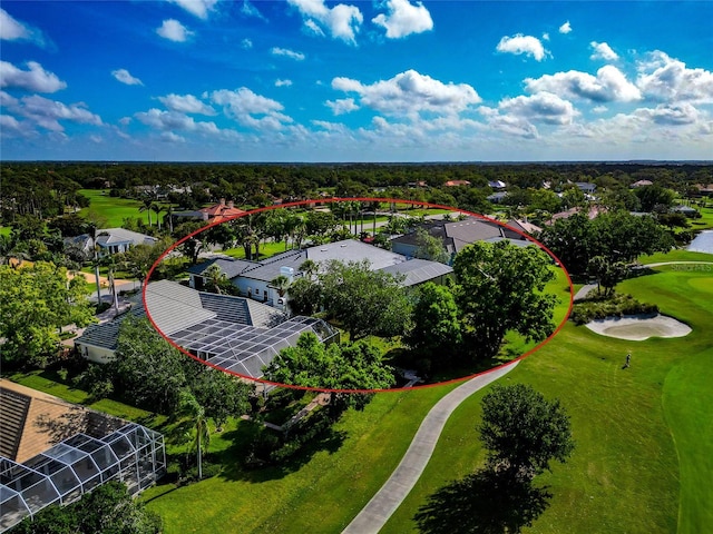 600 Eagle Watch Ln, Osprey, FL 34229 - aerial view of residential area featuring a golf course and a nearby body of water
