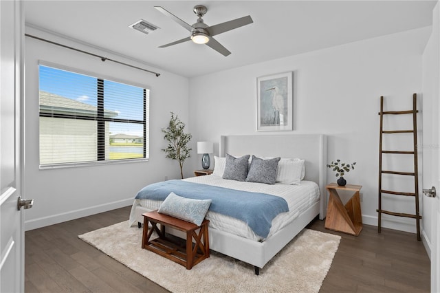 2193 Bonito Way, Port Charlotte, FL 33953 - bedroom featuring visible vents, baseboards, a ceiling fan, and wood finished floors