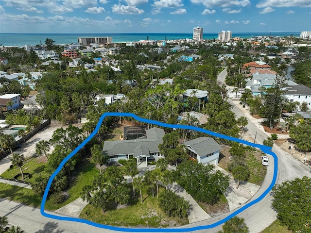 aerial view of a nearby body of water