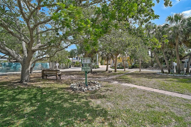 view of home's community with a yard