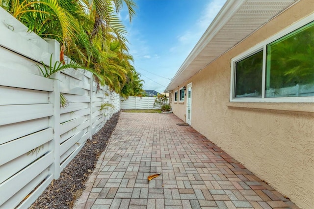 view of patio with a fenced backyard