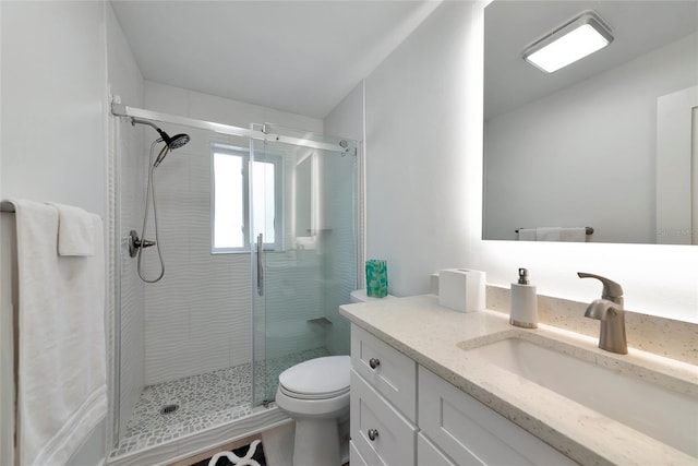 8152 Seashell St, Englewood, FL 34224 - full bathroom with toilet, a stall shower, and vanity