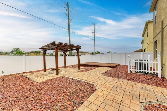 1912 Hawks View Dr, Ruskin, FL 33570 - view of yard with a patio area, a fenced backyard, and a pergola