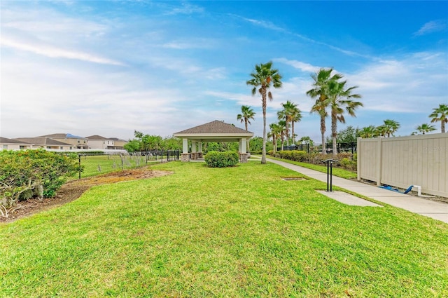1912 Hawks View Dr, Ruskin, FL 33570 - view of yard with a gazebo and fence