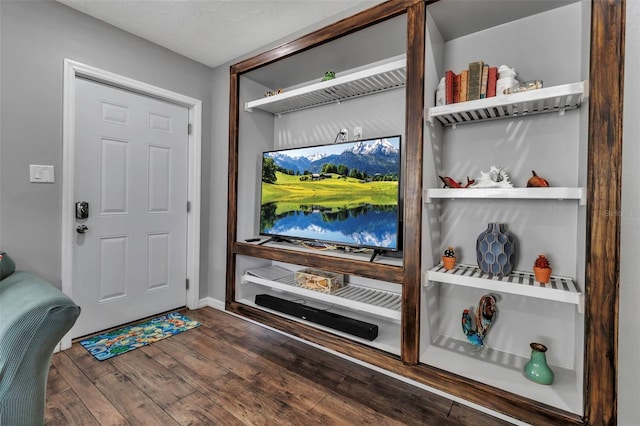 interior space with wood finished floors