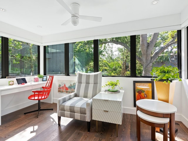1493 Landings Lake Dr Unit 32, Sarasota, FL 34231 - sunroom / solarium featuring recessed lighting, wood finished floors, and baseboards