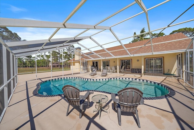 pool featuring a patio and a lanai