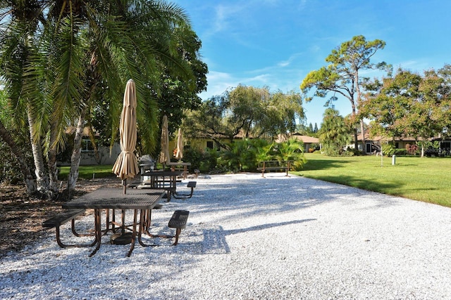 surrounding community with a yard