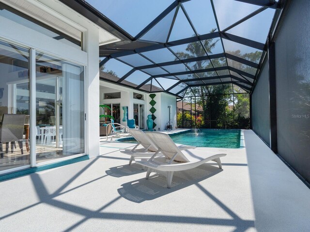 8687 Woodbriar Dr, Sarasota, FL 34238 - swimming pool featuring a patio area and a lanai