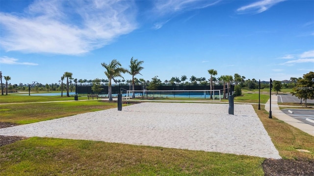 8355 Velda Trl, Sarasota, FL 34241 - view of home's community with volleyball court and a yard