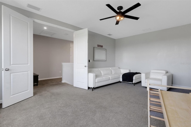 8355 Velda Trl, Sarasota, FL 34241 - living area with ceiling fan and carpet floors