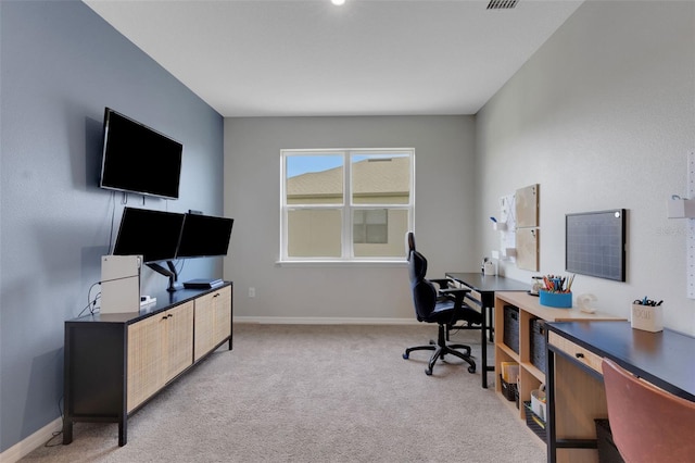 8355 Velda Trl, Sarasota, FL 34241 - home office with baseboards and light carpet