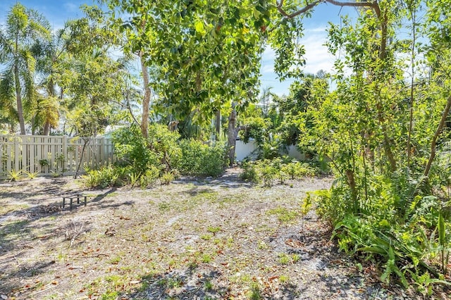 view of yard featuring fence