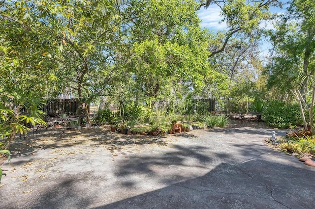 view of yard with fence and a patio area