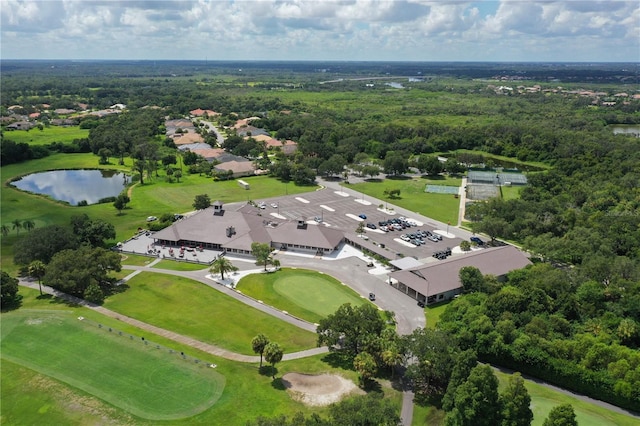 aerial view of a nearby body of water and a local golf course