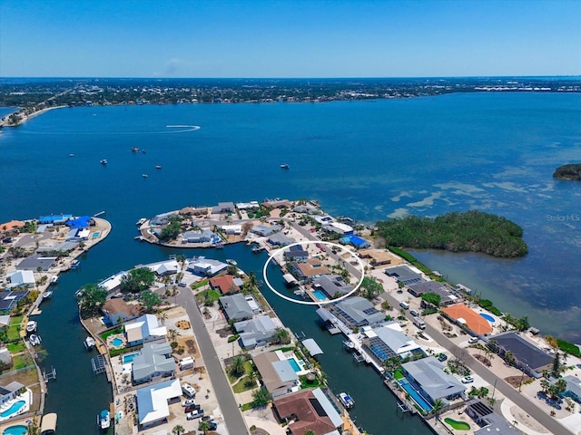 10016 Spoonbill Rd E, Bradenton, FL 34209 - bird's eye view featuring a water view and a residential view