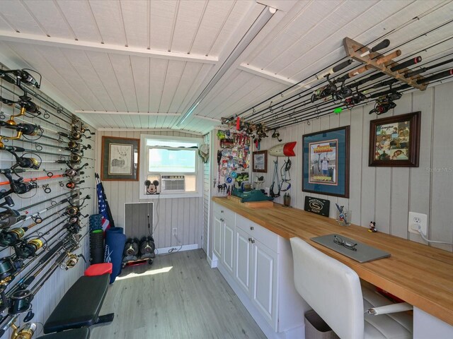 10016 Spoonbill Rd E, Bradenton, FL 34209 - interior space featuring light wood-style floors and cooling unit