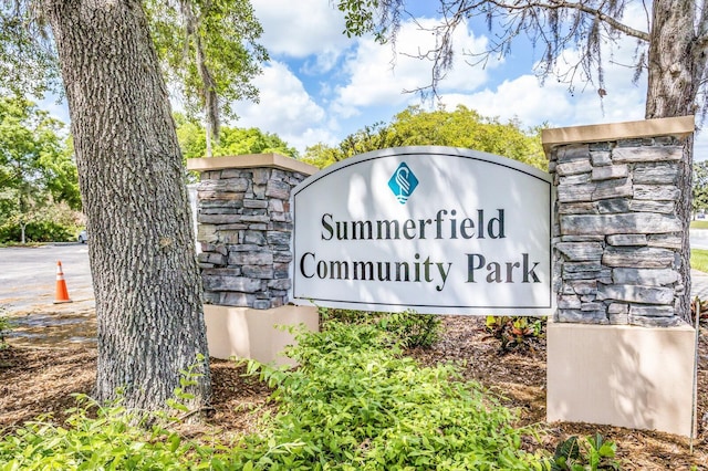 view of community sign