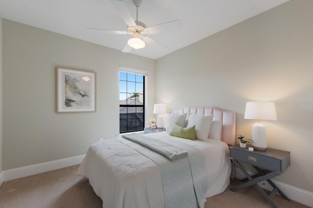 7532 Greystone St, Lakewood Ranch, FL 34202 - carpeted bedroom with baseboards and ceiling fan