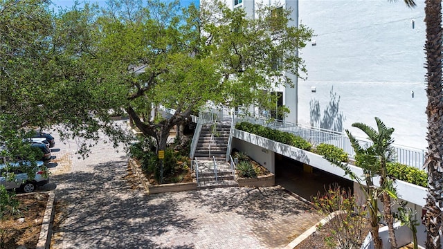 exterior space featuring stairway