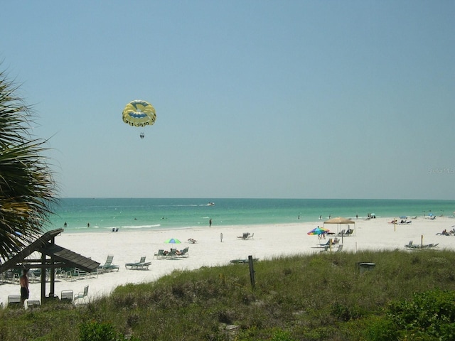 property view of water with a beach view