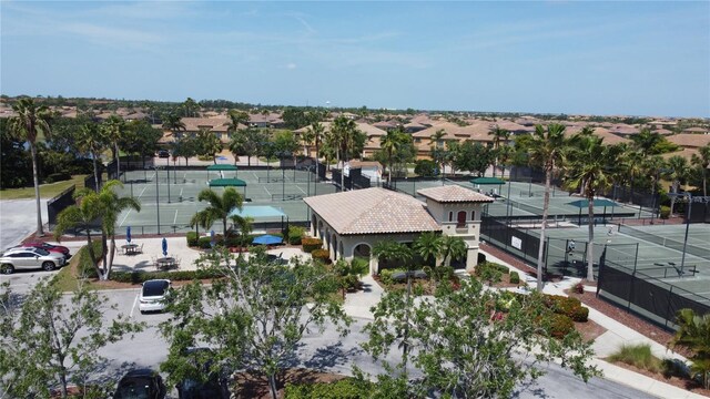 drone / aerial view with a residential view