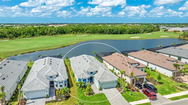 15722 San Lazzaro Ave, Lakewood Ranch, FL 34211 - birds eye view of property featuring a water view, golf course view, and a residential view