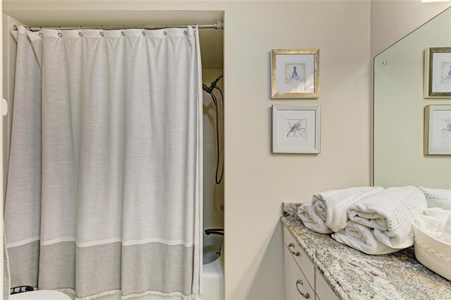 1622 Stafford Ln Unit 1205, Sarasota, FL 34232 - full bathroom featuring vanity and shower / bathtub combination with curtain