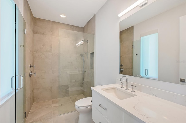 7200 Chameleon Way, Sarasota, FL 34241 - full bath featuring a shower stall, toilet, vanity, and tile patterned floors