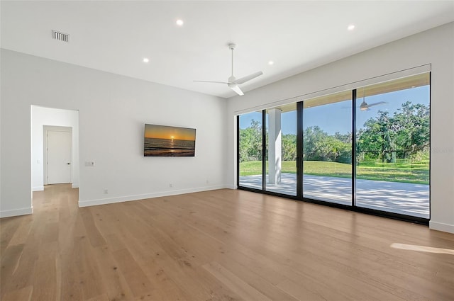 7200 Chameleon Way, Sarasota, FL 34241 - spare room featuring a ceiling fan, light wood-style floors, and recessed lighting