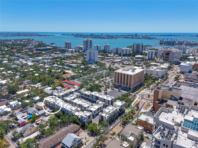 221 Cosmopolitan Ct, Sarasota, FL 34236 - drone / aerial view featuring a city view and a water view
