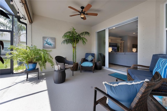 2918 130th Ave E, Parrish, FL 34219 - sunroom with a ceiling fan