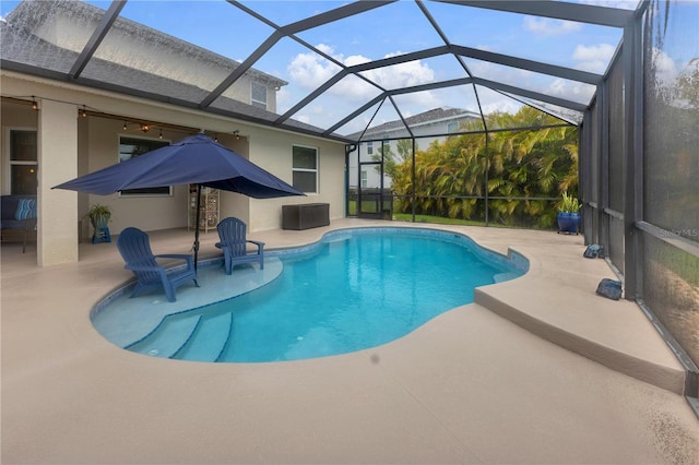 2918 130th Ave E, Parrish, FL 34219 - swimming pool featuring a patio and glass enclosure