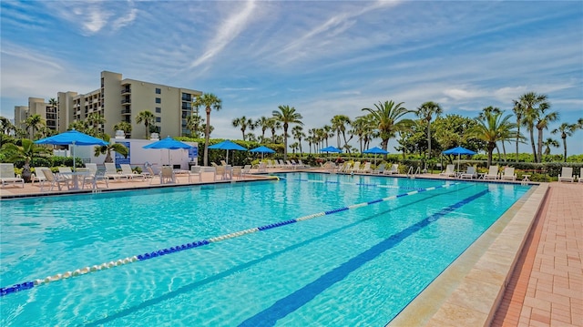 pool featuring a patio