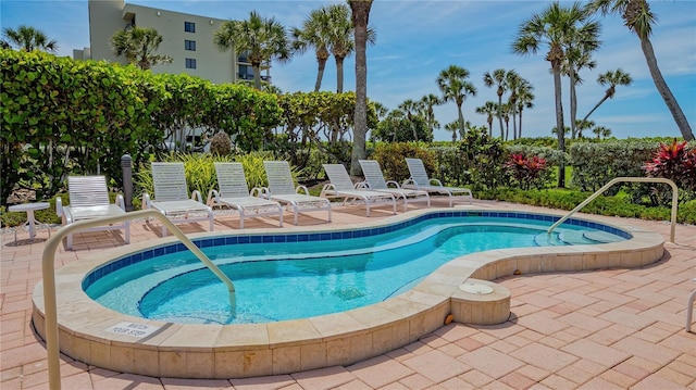 view of pool featuring a swimming pool and a patio area