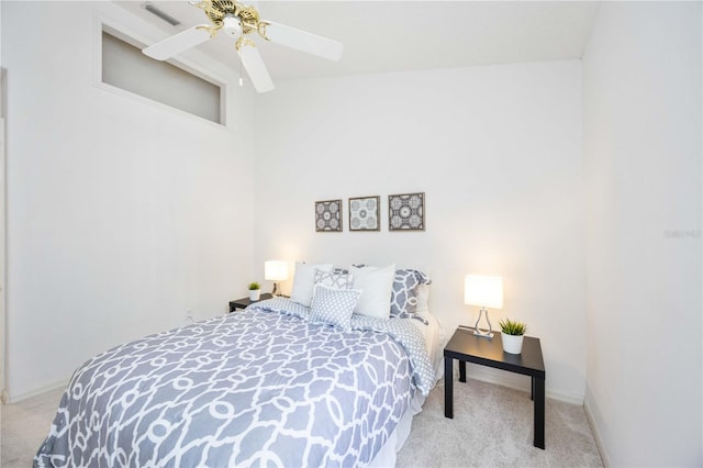 8824 Havenridge Dr, Sarasota, FL 34238 - bedroom featuring carpet flooring, visible vents, baseboards, and ceiling fan