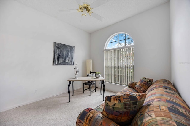 8824 Havenridge Dr, Sarasota, FL 34238 - carpeted office space with ceiling fan and baseboards