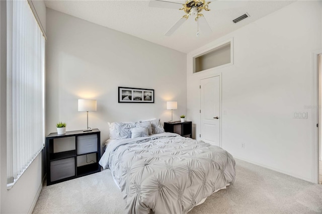 8824 Havenridge Dr, Sarasota, FL 34238 - carpeted bedroom featuring visible vents, baseboards, and a ceiling fan